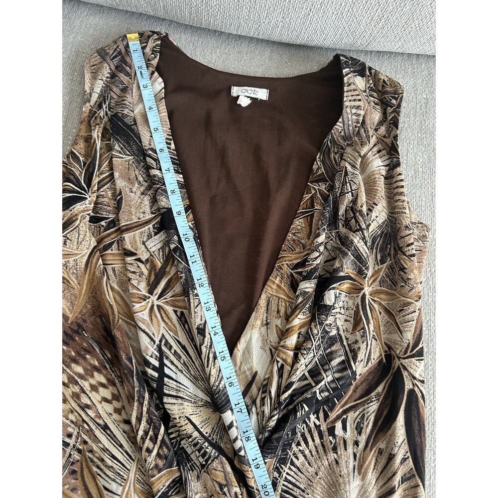 Cache Y2K  Plunge Neck Stretch Top Size L Tropical - Picture 11 of 11
